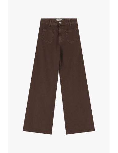 copy of Please Jean flare à poches plaquées en coton stretch coloris Kaki delavé
