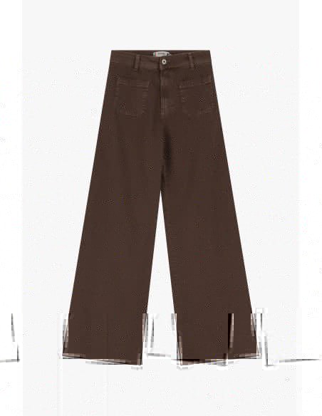 copy of Please Jean flare à poches plaquées en coton stretch coloris Kaki delavé