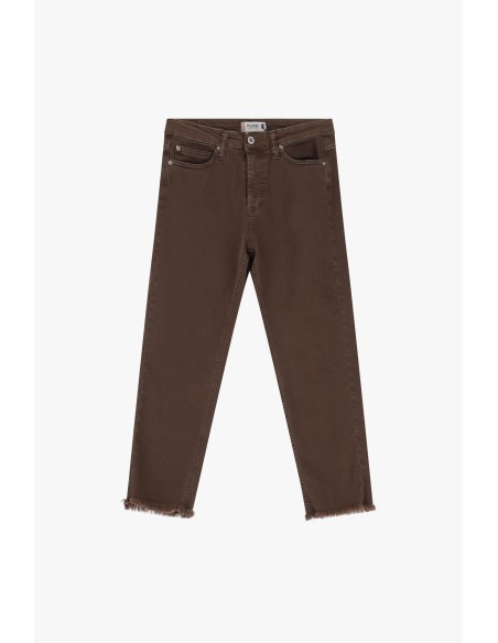 copy of Please Jean coloris Rose pêche longueur 7/8 avec ourlets à franges