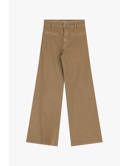 Please Jean a jambe evasée coloris Camel