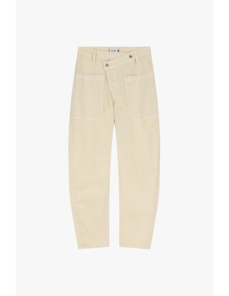 Please jean Ecru Forme Baggy à boutonnage décalé