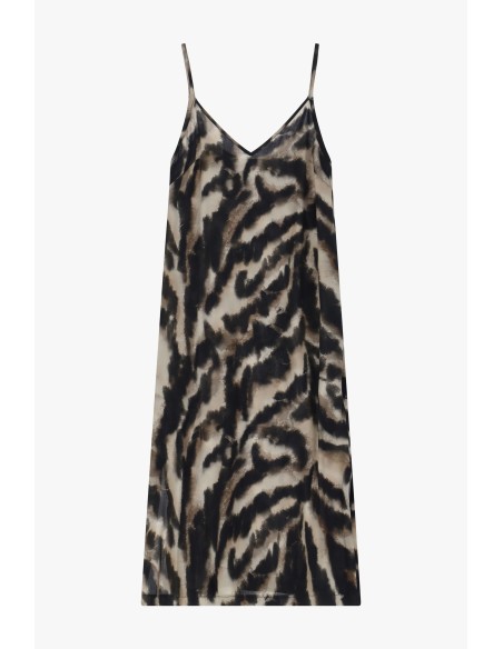 Please Femme robe à brides imprimé Zèbre