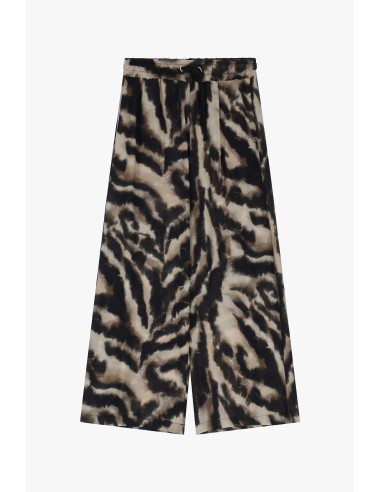 Please Pantalon Large forme Palazzo imprimé zèbre