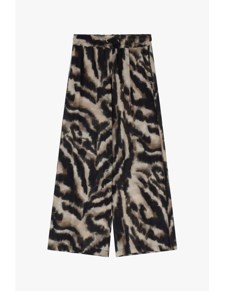 copy of Please Pantalon Large Beige forme Palazzo à motif tropical