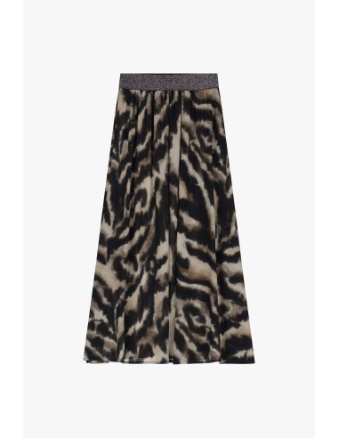 Please femme jupe midi taille élastiquée imprimé Zèbre