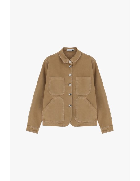 Please Veste Worker en toile Camel