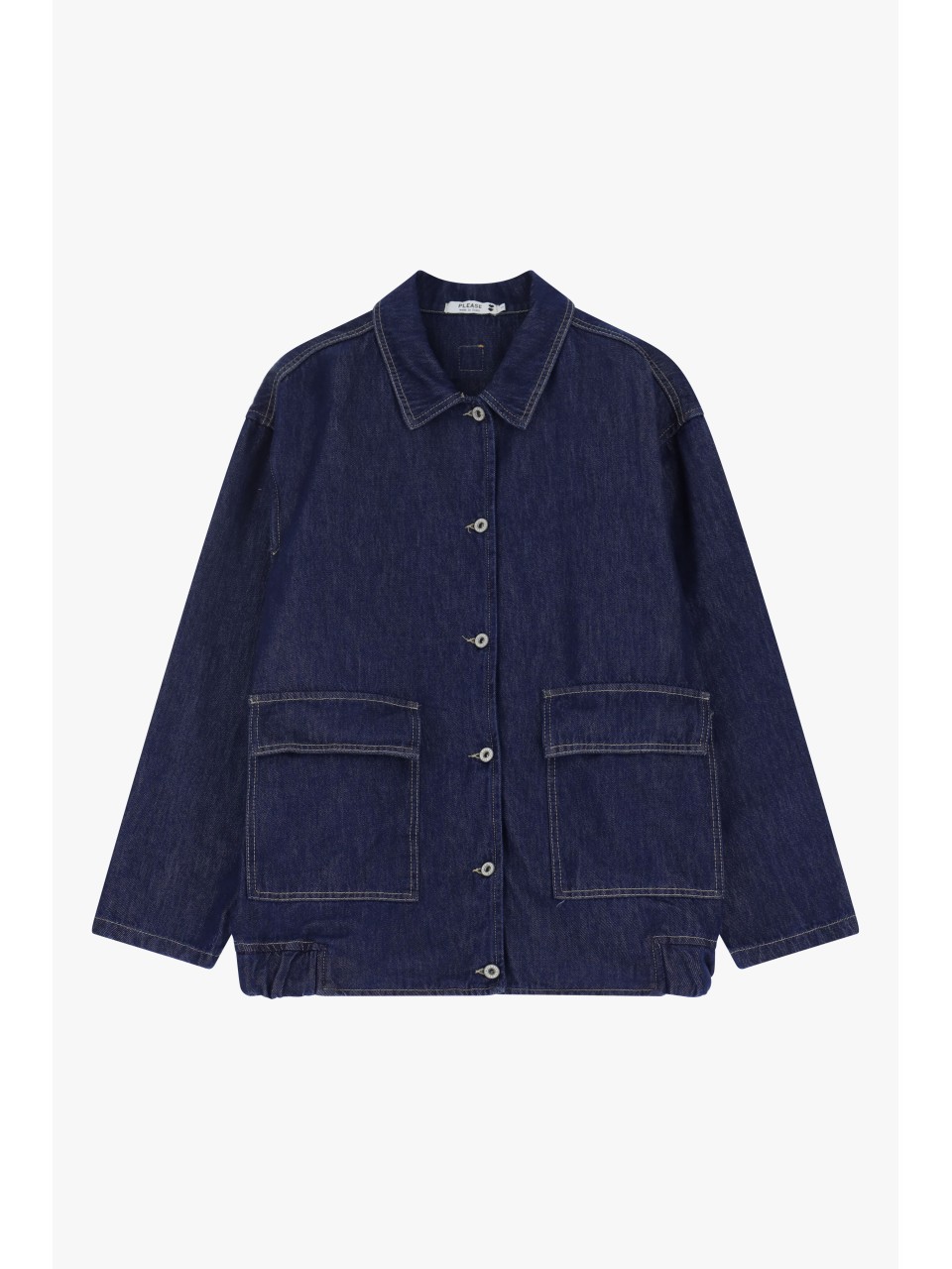 Please Veste  Longue oversized en jean brut