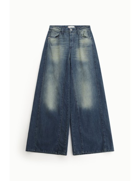 Jean Please wide leg en denim oxydé