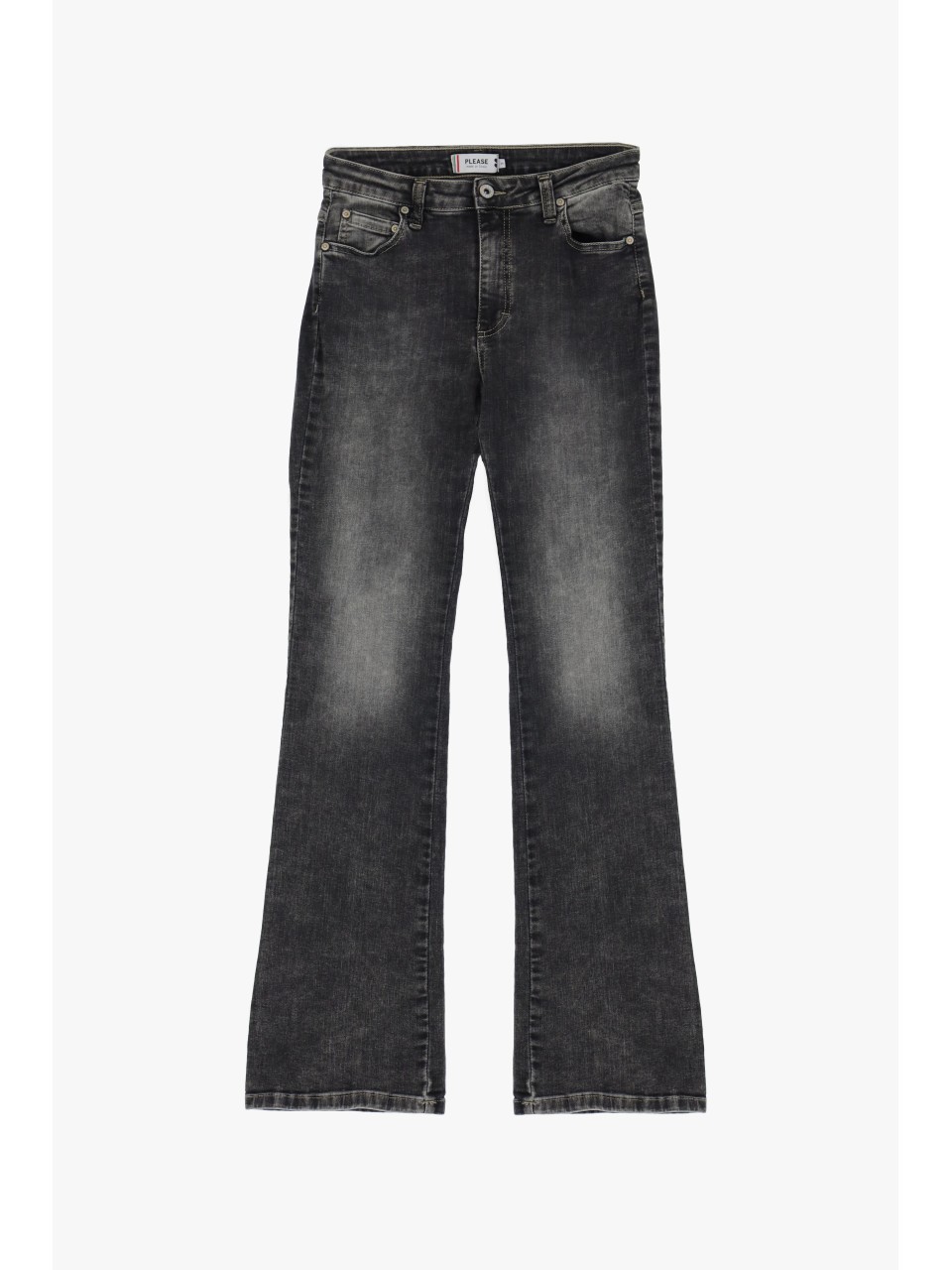 Jean Please coupe Bootcut en denim noir delavé
