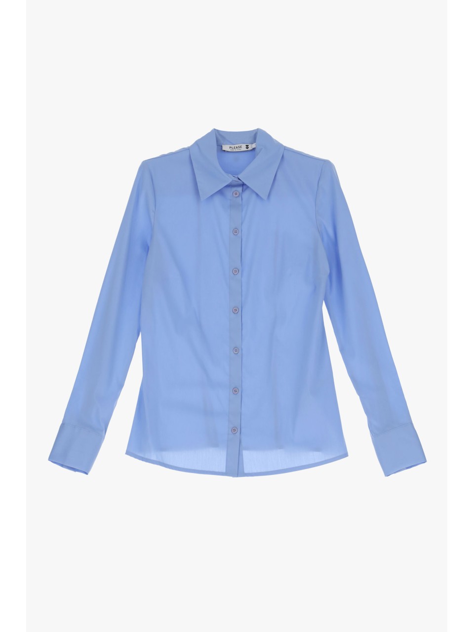 Please Chemisier ajusté en coton stretch bleu ciel