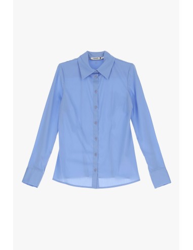 Please Chemisier ajusté en coton stretch bleu ciel