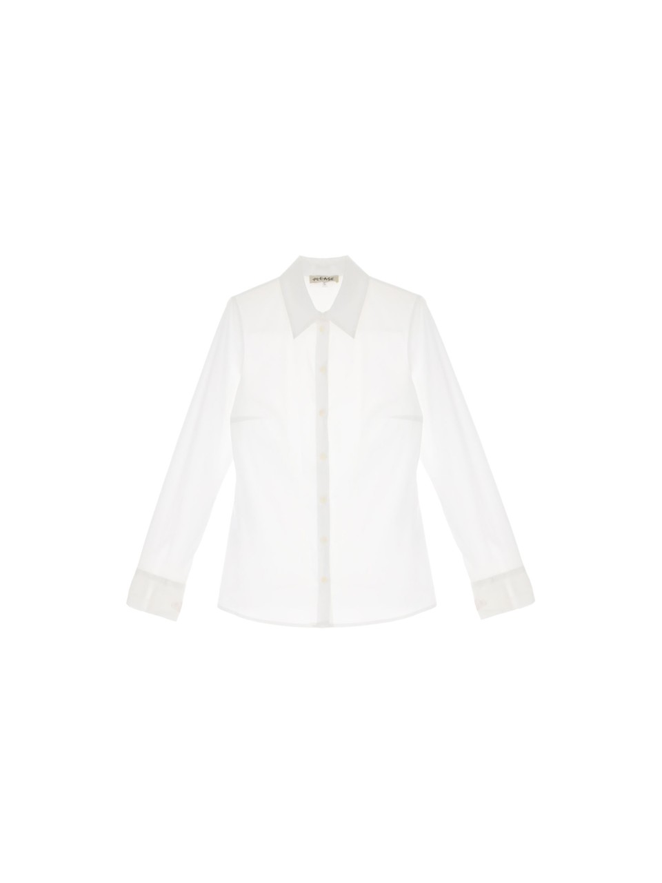 Please Chemisier ajusté en coton stretch blanc
