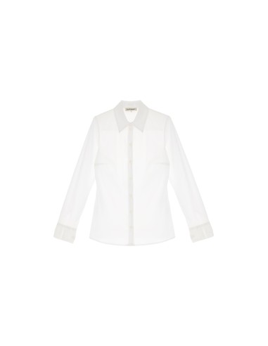 Please Chemisier ajusté en coton stretch blanc