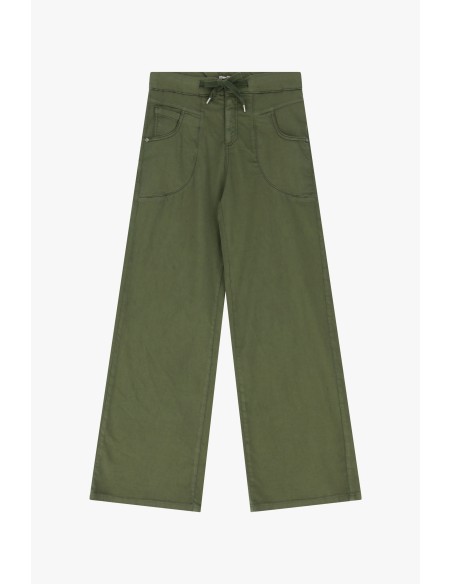 Please Pantalon a cordon coloris kaki