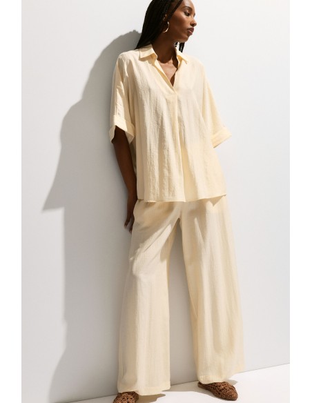 Please femme pantalon large léger en lin et viscose Pure Water