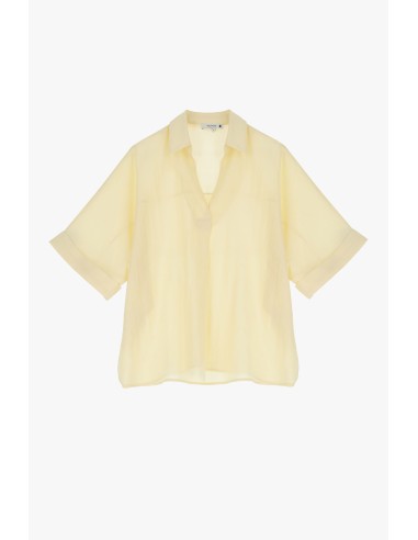 Please Polo en crepe satin coloris Rose peche