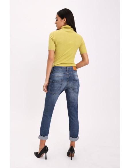 Please Femme Jeans boyfriend P78 noir delavé