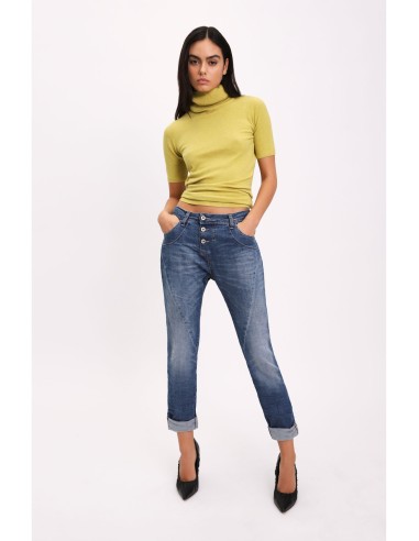 Please Femme Jeans boyfriend P78 noir delavé