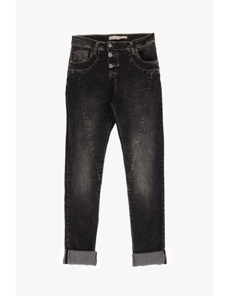 copy of Please Femme pantalon coupe boyfriend  modele P78 en toile denim bleue delavage Medium