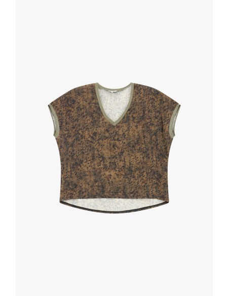 Please Femme tshirt imprimé ton Chocolat