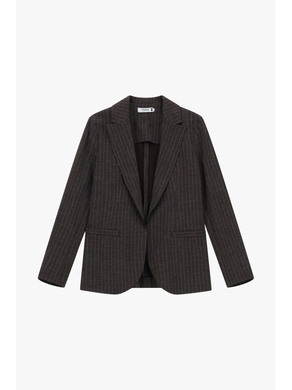Please Femme Blazer ajusté chocolat rayé