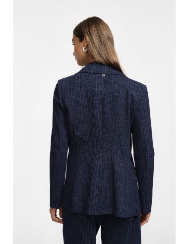 Please Femme Blazer ajusté chocolat rayé