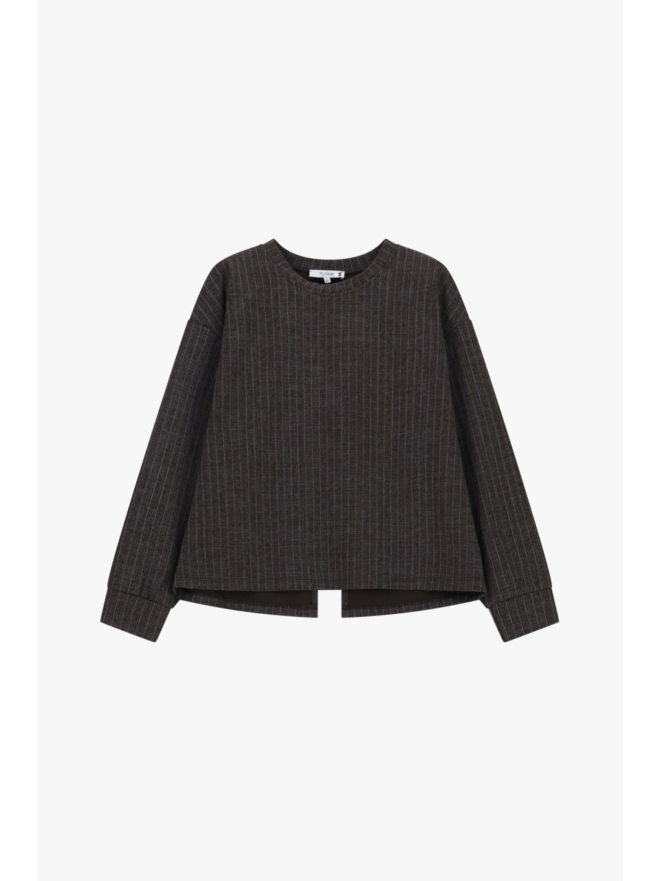 Please Sweat-shirt decolletté dos chocolat Rayé