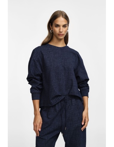 Please Sweat-shirt decolletté dos chocolat Rayé