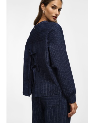 Please Sweat-shirt decolletté dos Kaki Rayé