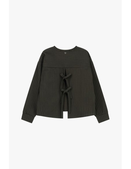 copy of Please Sweat-shirt decolletté dos chocolat Rayé