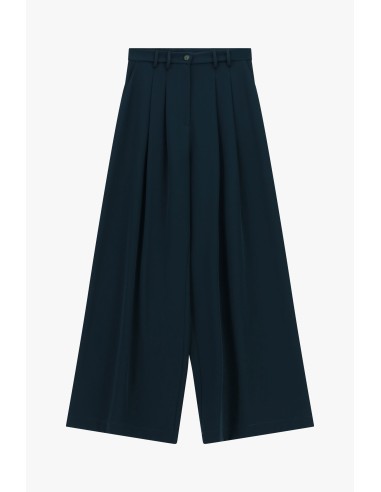 copy of Please Pantalon Kaki à doubles pinces et jambes évasées en crêpe