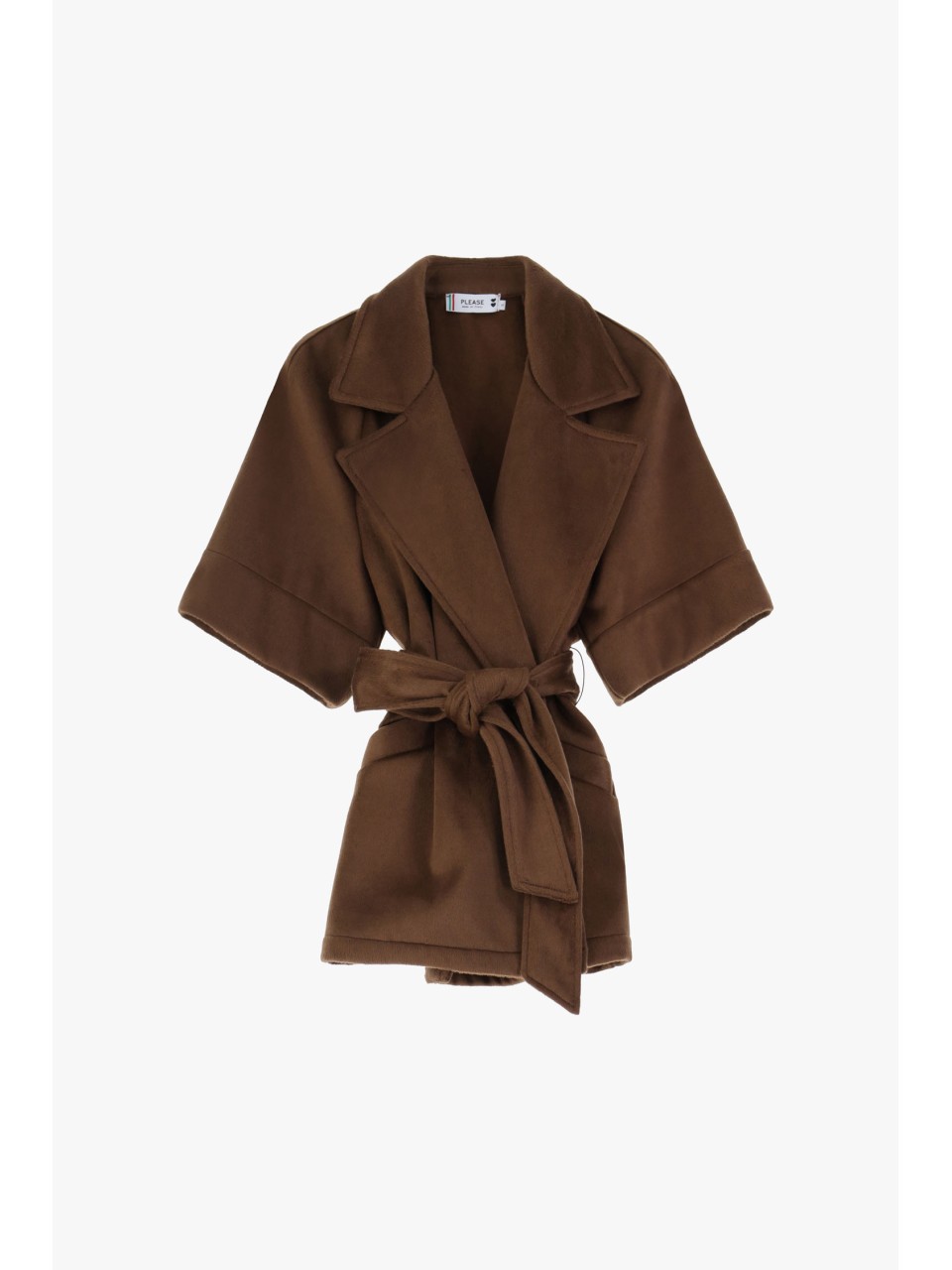 Blazer Kimono ceinturé coloris Cacao