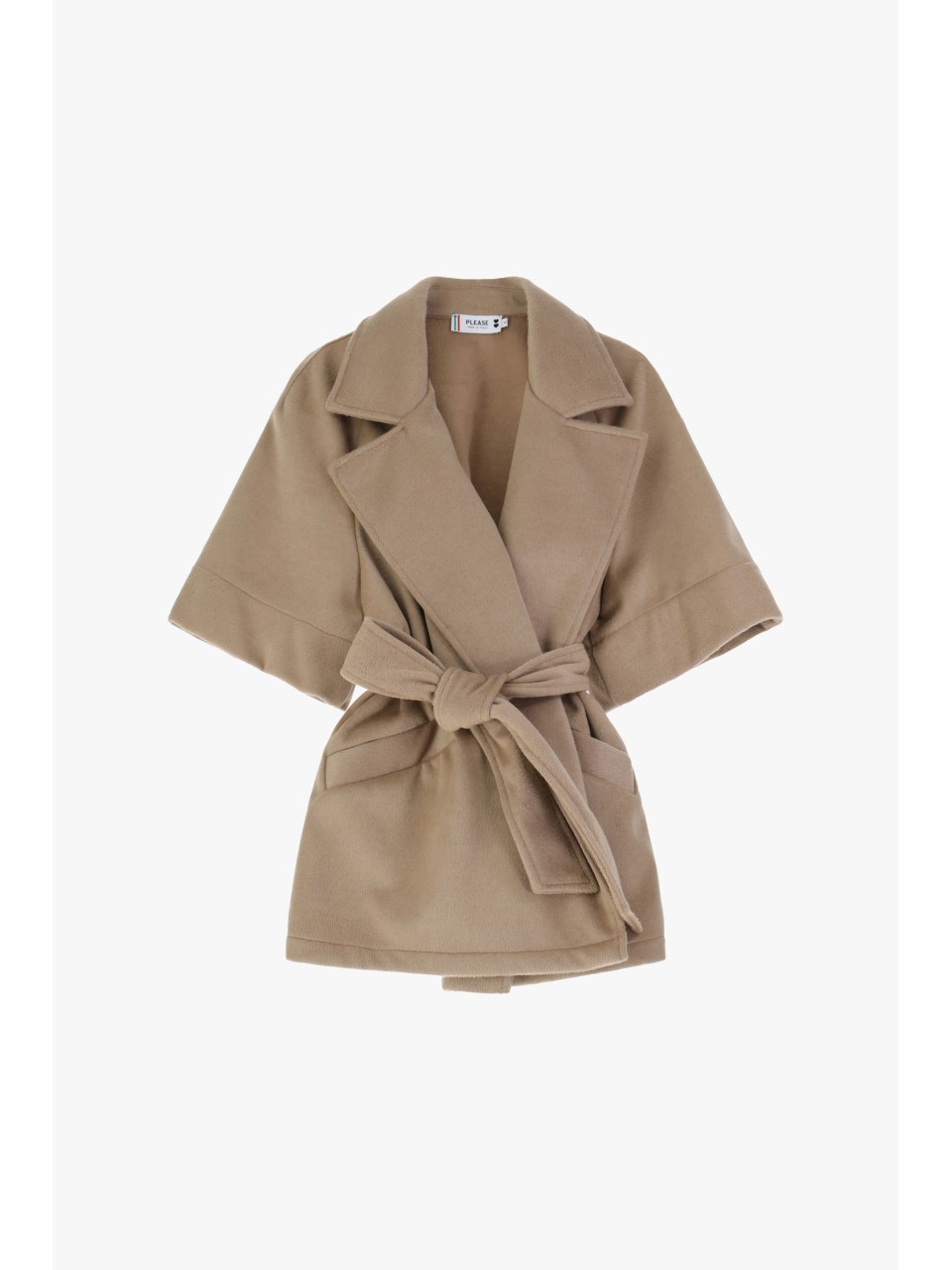 Blazer Kimono ceinturé coloris Camel