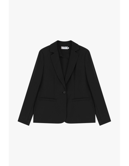 Please femme blazer de tailleur en crêpe fluide Noir