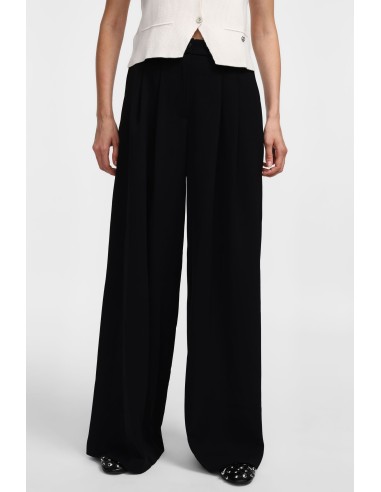 Please Pantalon Noir à doubles pinces et jambes...