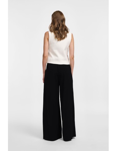 Please Pantalon Noir à doubles pinces et jambes...
