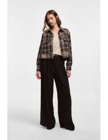 copy of Please Pantalon Kaki à doubles pinces et jambes évasées en crêpe