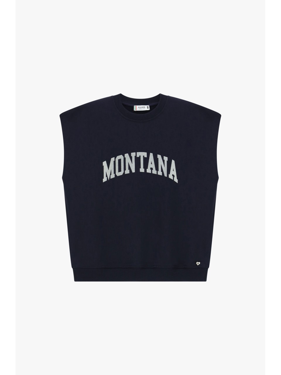 Please sweat-shirt Marine sans manches