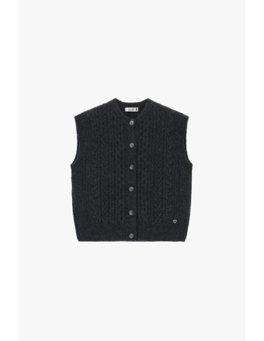 copy of Please Gilet coloris Sable en maille torsadée