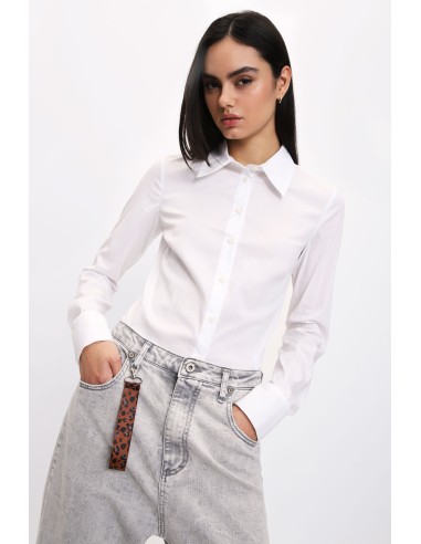 Please Chemisier ajusté en coton stretch