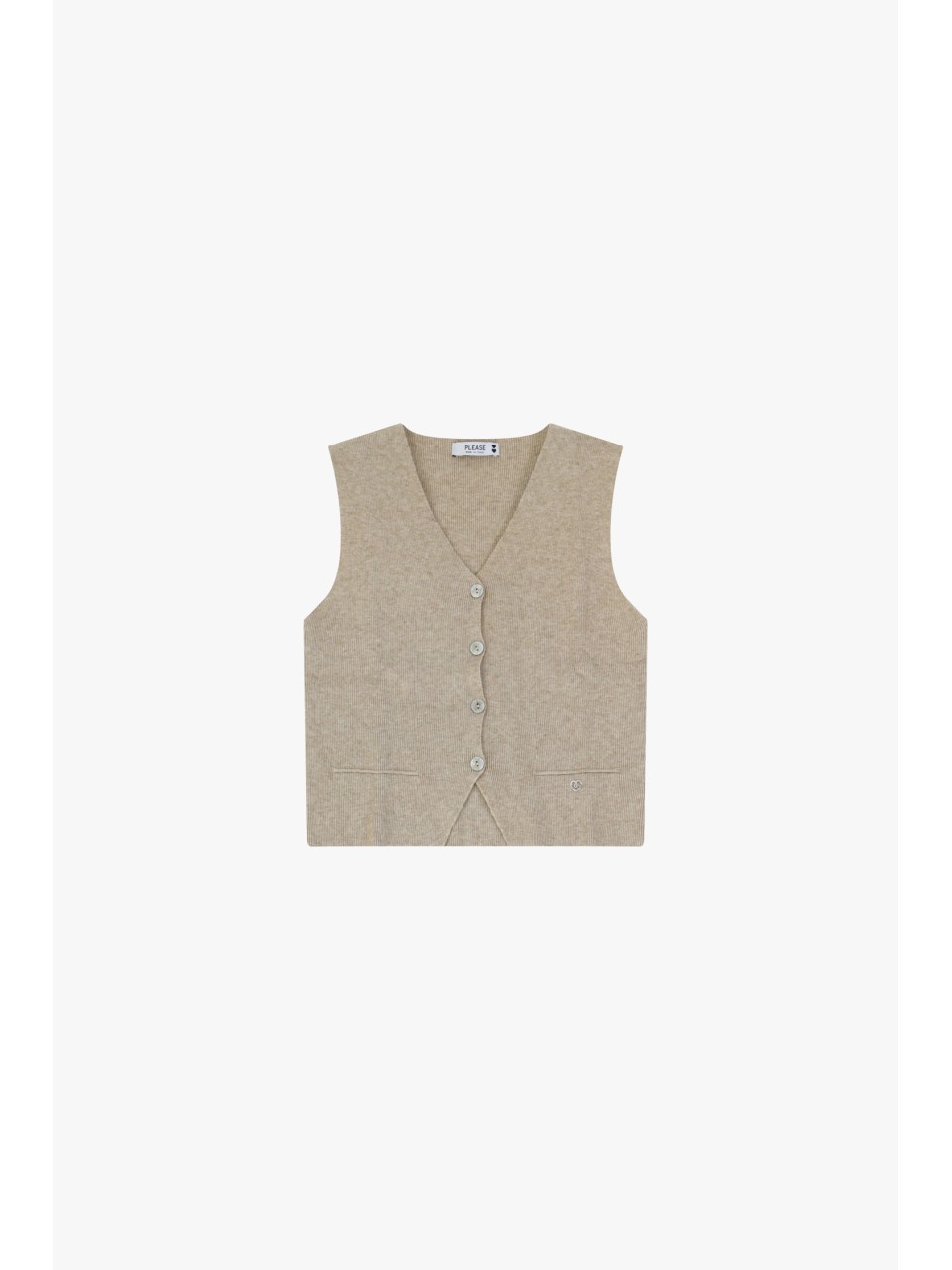 copy of Please Gilet boutonné en maille Chocolat