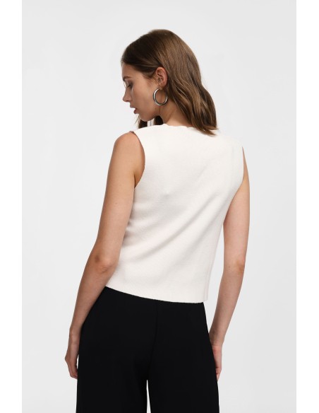 Please Gilet boutonné en maille Noire
