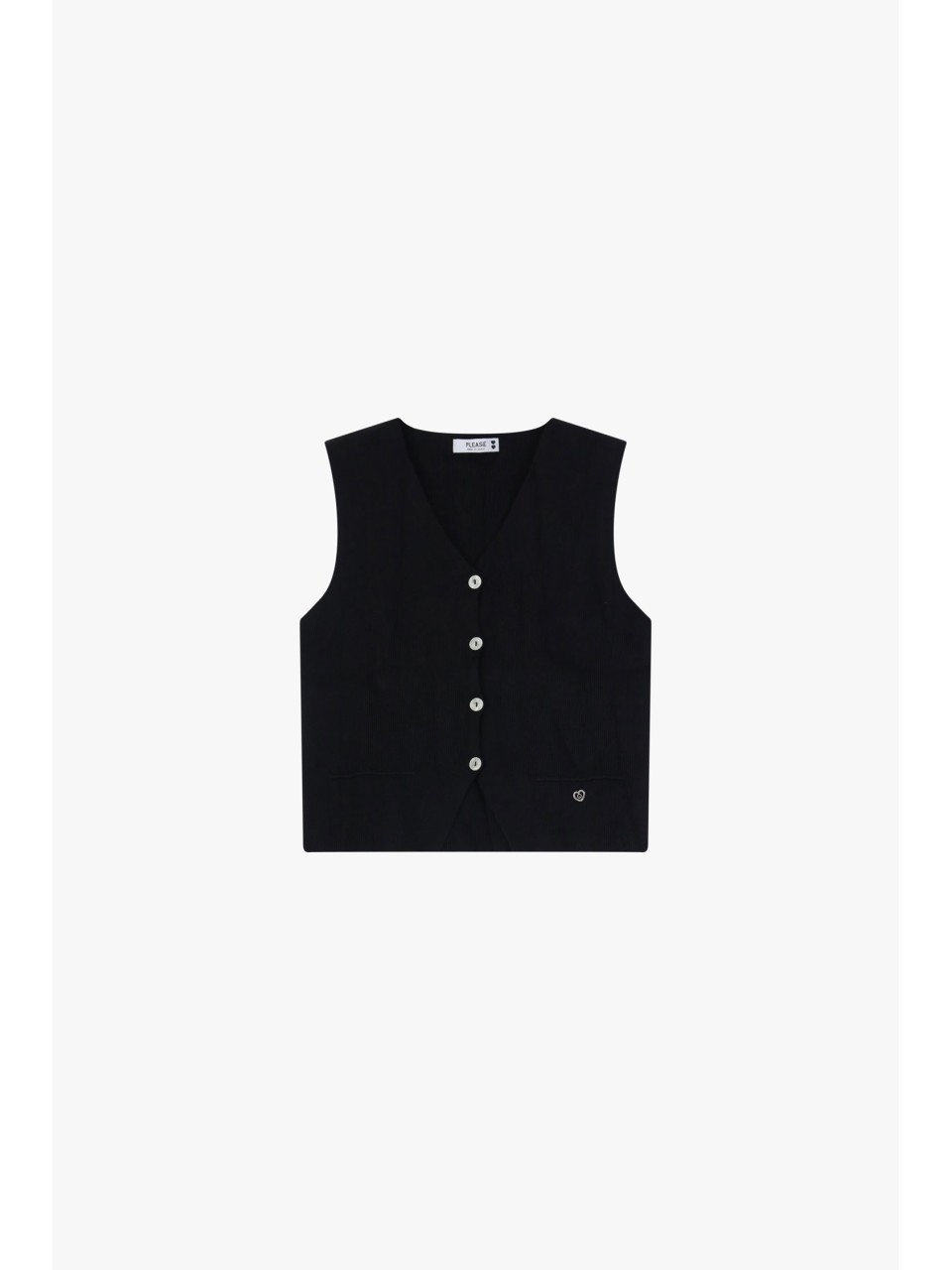 Please Gilet boutonné en maille Noire