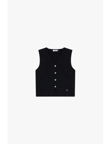 copy of Please Gilet boutonné en maille Chocolat