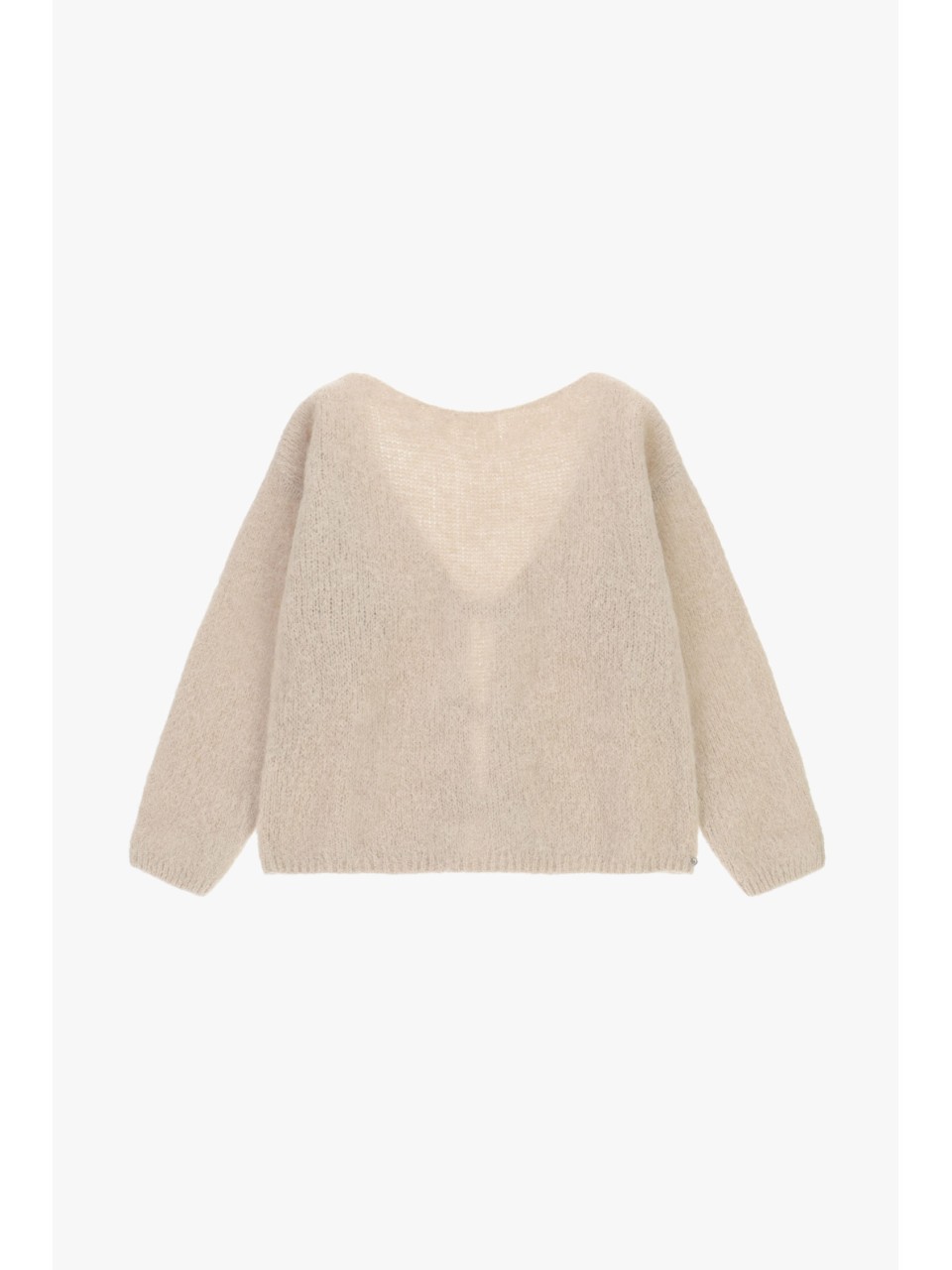 Please cardigan Beige en alpaga melangé avec fermeture à... 2