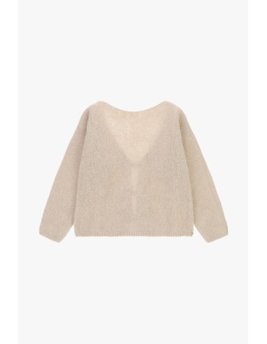 Please cardigan Beige en alpaga melangé avec...