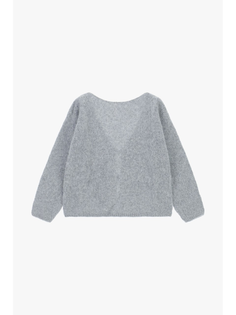 Please cardigan Gris en alpaga melangé avec fermeture à...