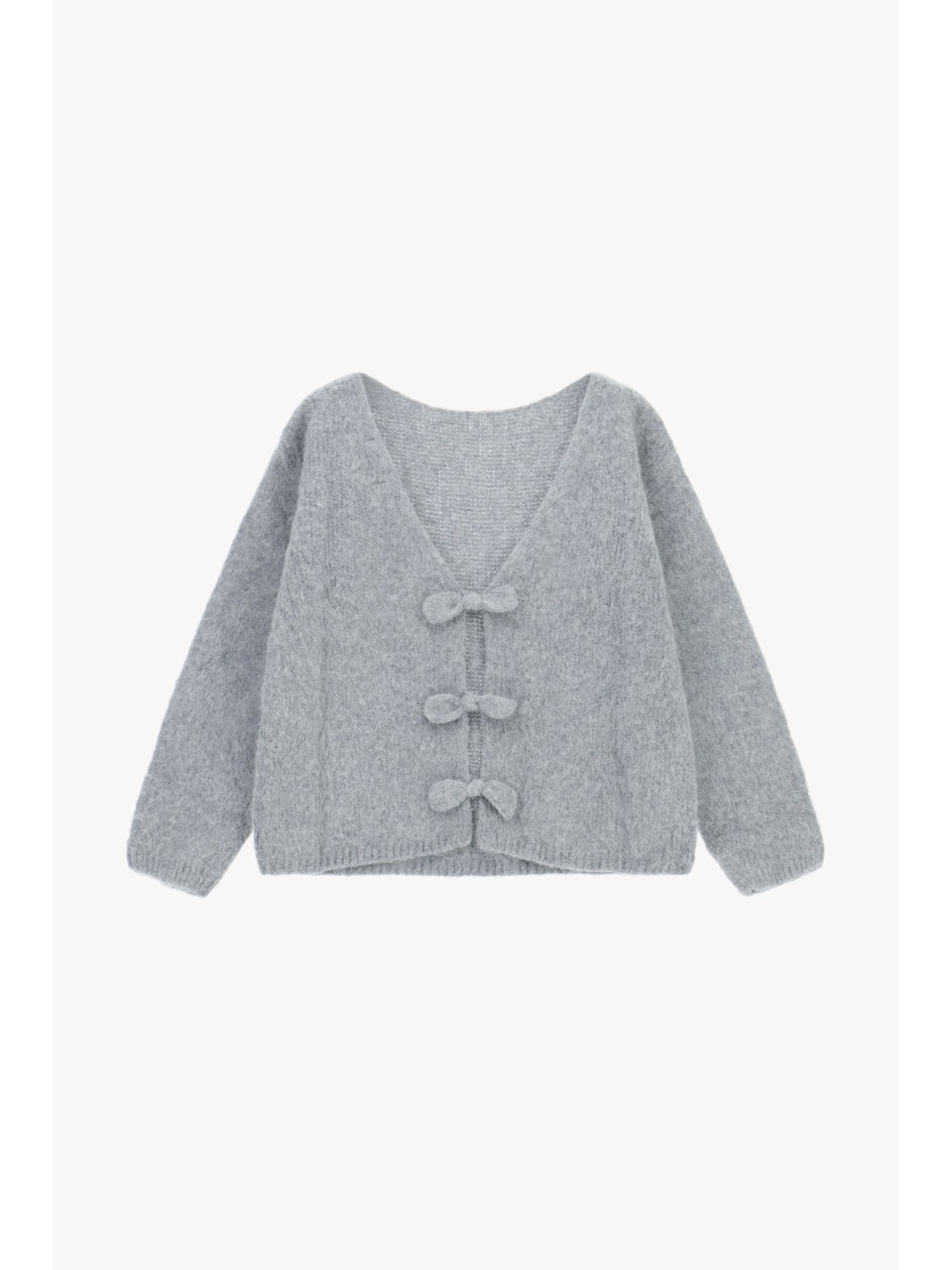Please cardigan Gris en alpaga melangé avec fermeture à... 2