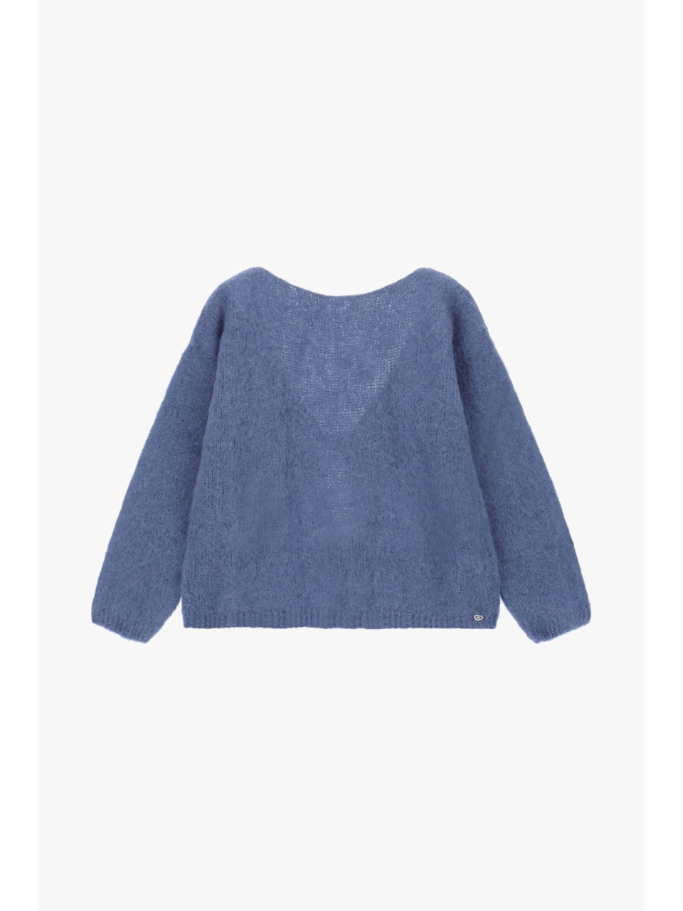 Please cardigan bleu jeans en alpaga melangé avec...