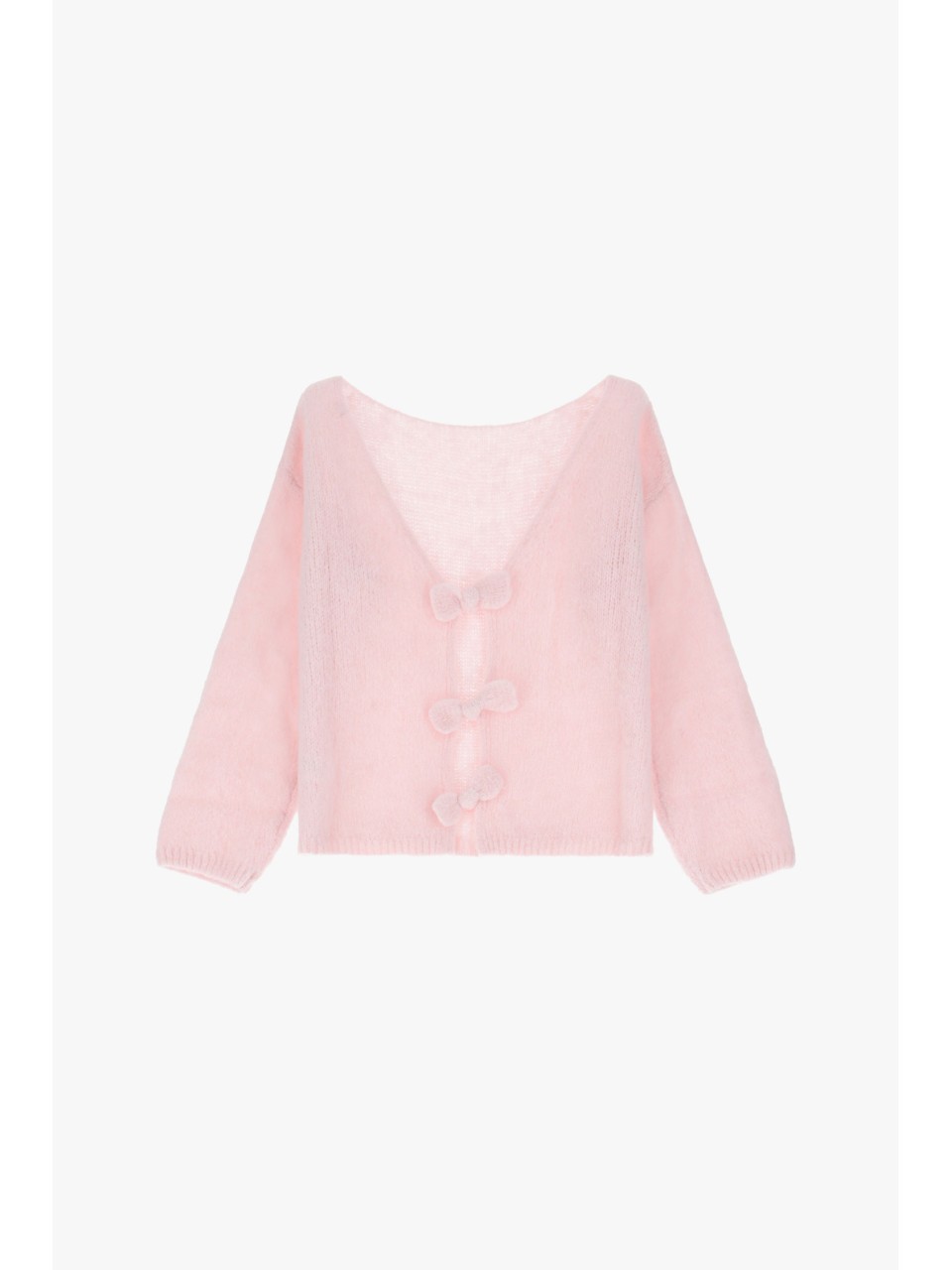 Please cardigan Rose poudre en alpaga melangé avec... 2